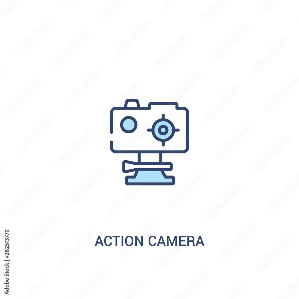 action camera concept 2 colored icon. simple line element illustration. outline blue action camera symbol. can be used for web and mobile ui/ux. action camera concept 2 colored icon. simple line element illustration. outline blue action camera symbol. can be used for web and mobile ui/ux.