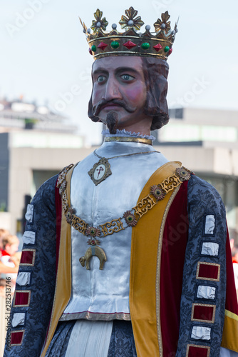 фотографія Detail of a Giant King in the Giants and Bigheads parade at San Fermin festival
