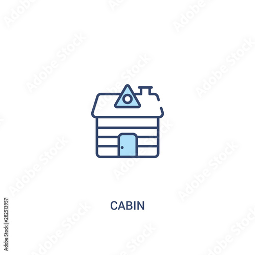 cabin concept 2 colored icon. simple line element illustration. outline blue cabin symbol. can be used for web and mobile ui/ux.