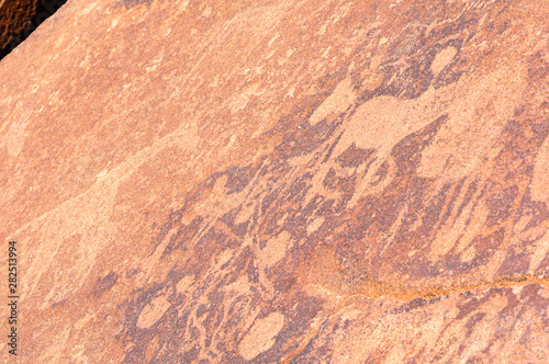 6000 year old rock carvings of animals at Twyfelfontein, Namibia