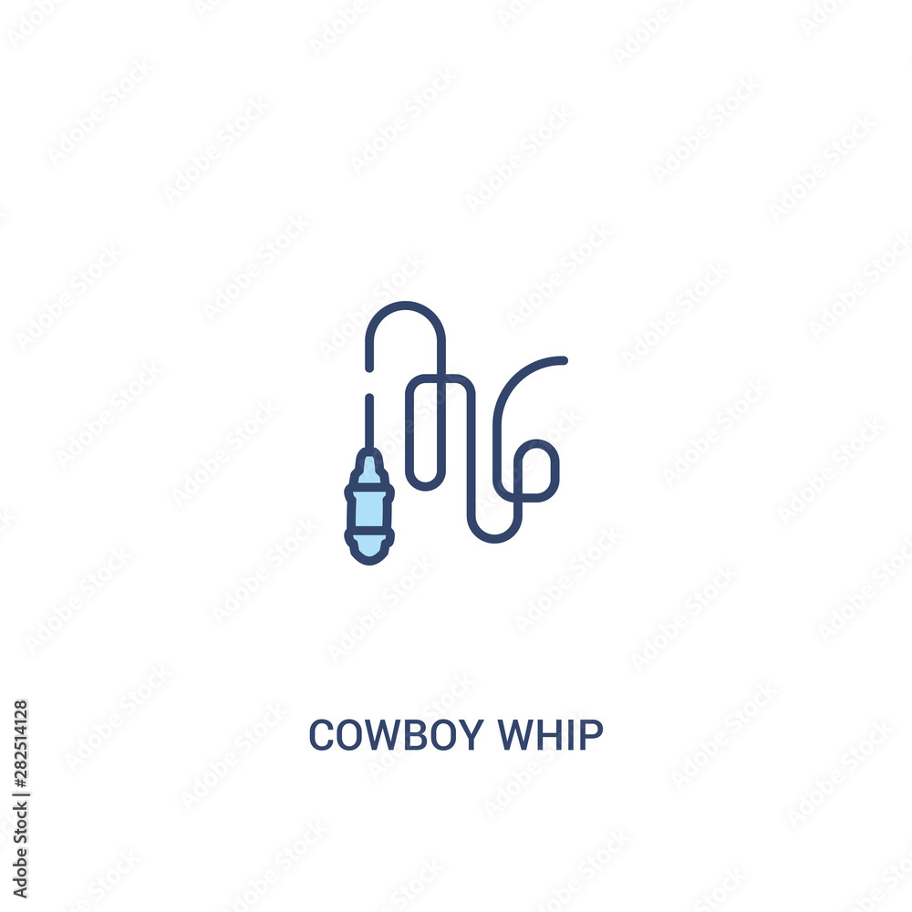 cowboy whip concept 2 colored icon. simple line element illustration. outline blue cowboy whip symbol. can be used for web and mobile ui/ux.