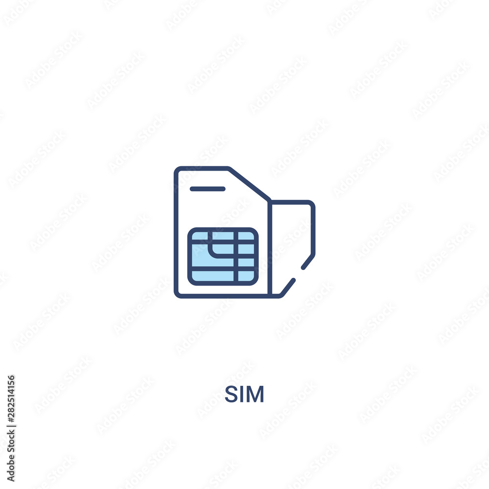 sim concept 2 colored icon. simple line element illustration. outline blue sim symbol. can be used for web and mobile ui/ux. sim concept 2 colored icon. simple line element illustration. outline blue sim symbol. can be used for web and mobile ui/ux.