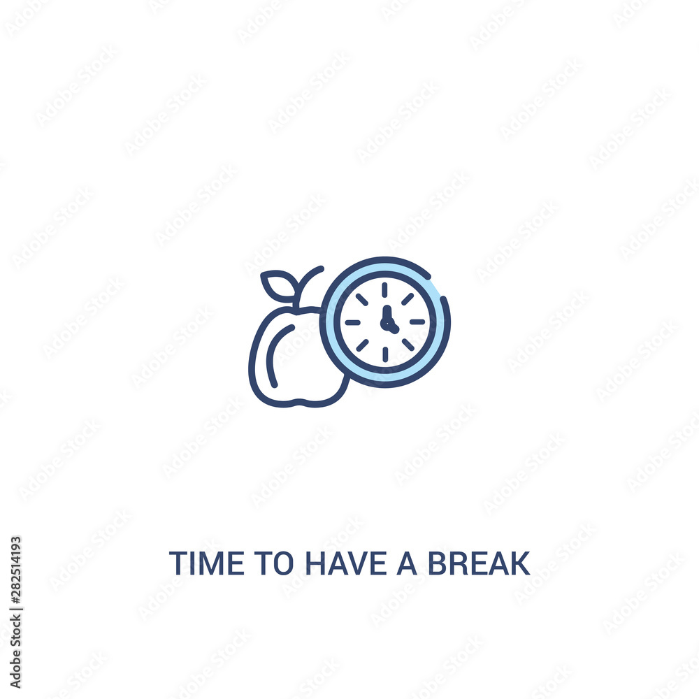time to have a break concept 2 colored icon. simple line element illustration. outline blue time to have a break symbol. can be used for web and mobile ui/ux. time to have a break concept 2 colored icon. simple line element illustration. outline blue time to have a break symbol. can be used for web and mobile ui/ux.