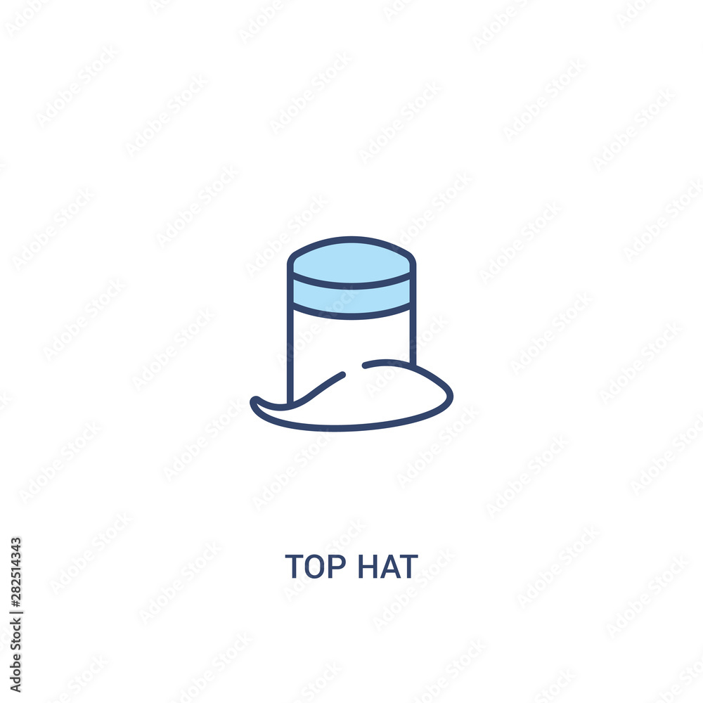 top hat concept 2 colored icon. simple line element illustration. outline blue top hat symbol. can be used for web and mobile ui/ux. top hat concept 2 colored icon. simple line element illustration. outline blue top hat symbol. can be used for web and mobile ui/ux.