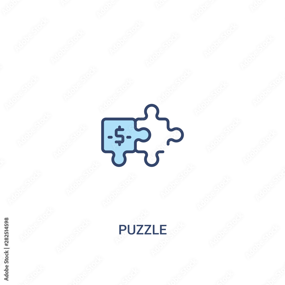 puzzle concept 2 colored icon. simple line element illustration. outline blue puzzle symbol. can be used for web and mobile ui/ux. puzzle concept 2 colored icon. simple line element illustration. outline blue puzzle symbol. can be used for web and mobile ui/ux.