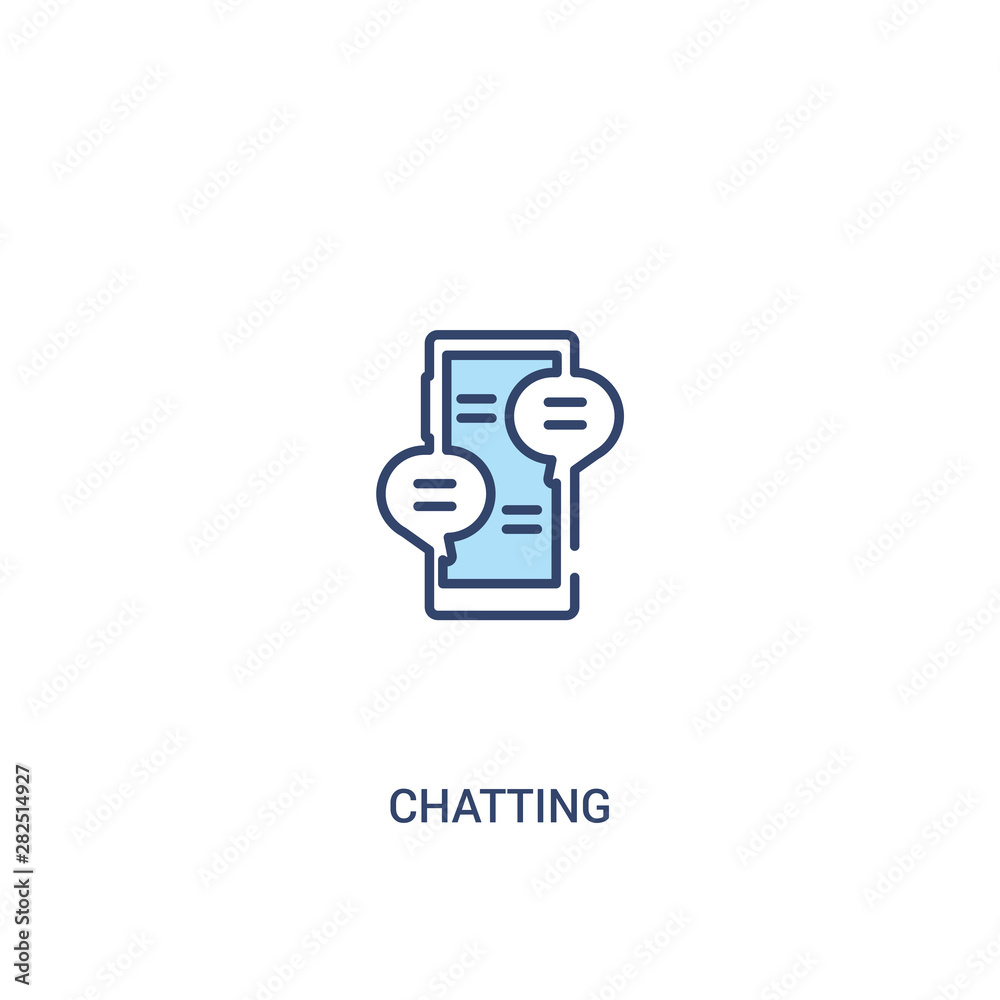 chatting concept 2 colored icon. simple line element illustration. outline blue chatting symbol. can be used for web and mobile ui/ux. chatting concept 2 colored icon. simple line element illustration. outline blue chatting symbol. can be used for web and mobile ui/ux.