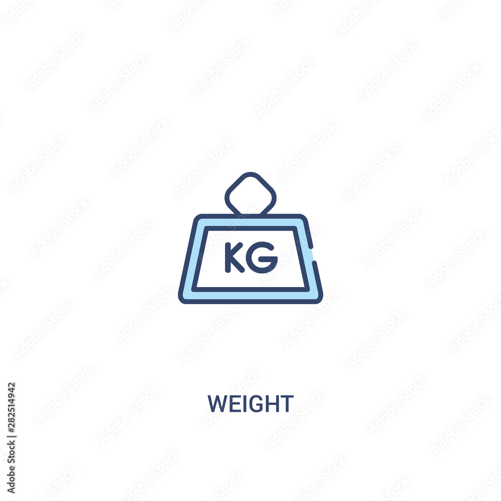 weight concept 2 colored icon. simple line element illustration. outline blue weight symbol. can be used for web and mobile ui/ux.