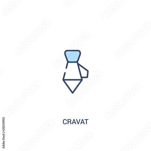cravat concept 2 colored icon. simple line element illustration. outline blue cravat symbol. can be used for web and mobile ui/ux.