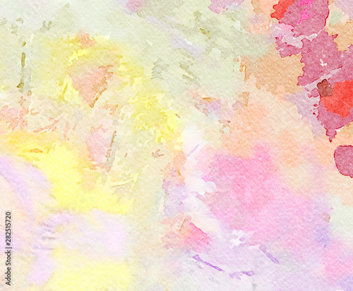 Abstract watercolor texture background, colorful bright splashes and strokes, dry paint on paper, artistic design pattern with contemporary art elements