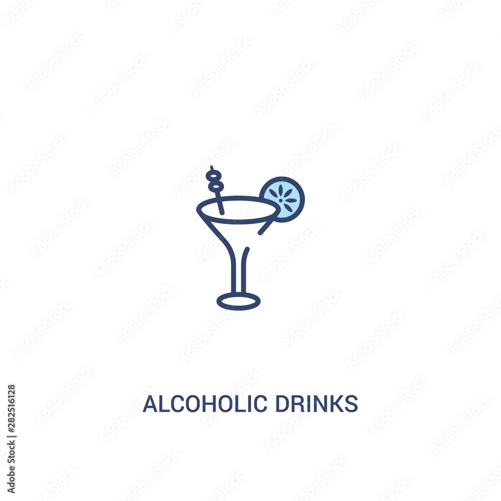 alcoholic drinks concept 2 colored icon. simple line element illustration. outline blue alcoholic drinks symbol. can be used for web and mobile ui/ux. alcoholic drinks concept 2 colored icon. simple line element illustration. outline blue alcoholic drinks symbol. can be used for web and mobile ui/ux.