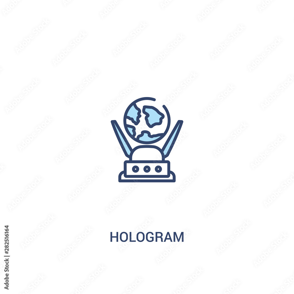 hologram concept 2 colored icon. simple line element illustration. outline blue hologram symbol. can be used for web and mobile ui/ux.