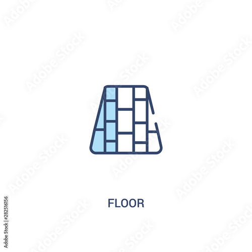 floor concept 2 colored icon. simple line element illustration. outline blue floor symbol. can be used for web and mobile ui/ux.