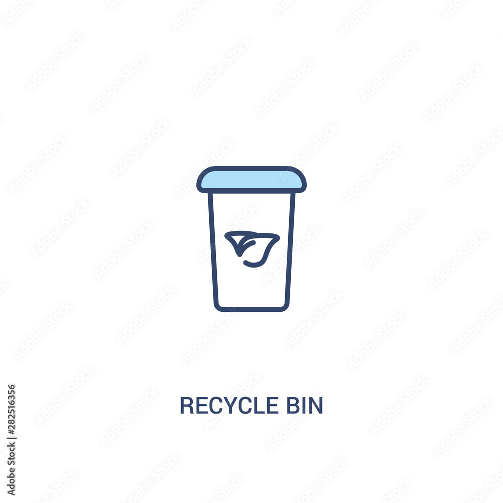 recycle bin concept 2 colored icon. simple line element illustration. outline blue recycle bin symbol. can be used for web and mobile ui/ux. recycle bin concept 2 colored icon. simple line element illustration. outline blue recycle bin symbol. can be used for web and mobile ui/ux.