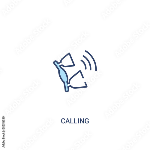 calling concept 2 colored icon. simple line element illustration. outline blue calling symbol. can be used for web and mobile ui/ux.