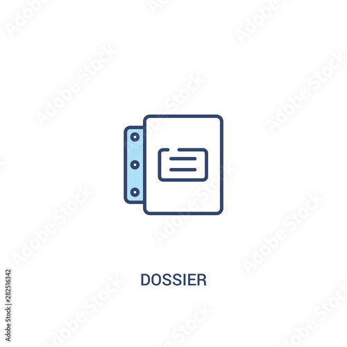 dossier concept 2 colored icon. simple line element illustration. outline blue dossier symbol. can be used for web and mobile ui/ux.