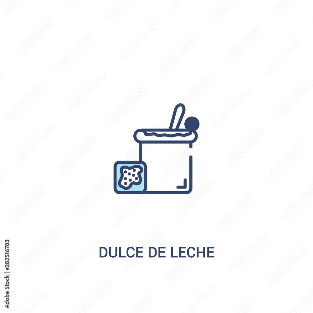 dulce de leche concept 2 colored icon. simple line element illustration. outline blue dulce de leche symbol. can be used for web and mobile ui/ux.