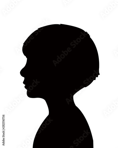a boy head silhouette vector