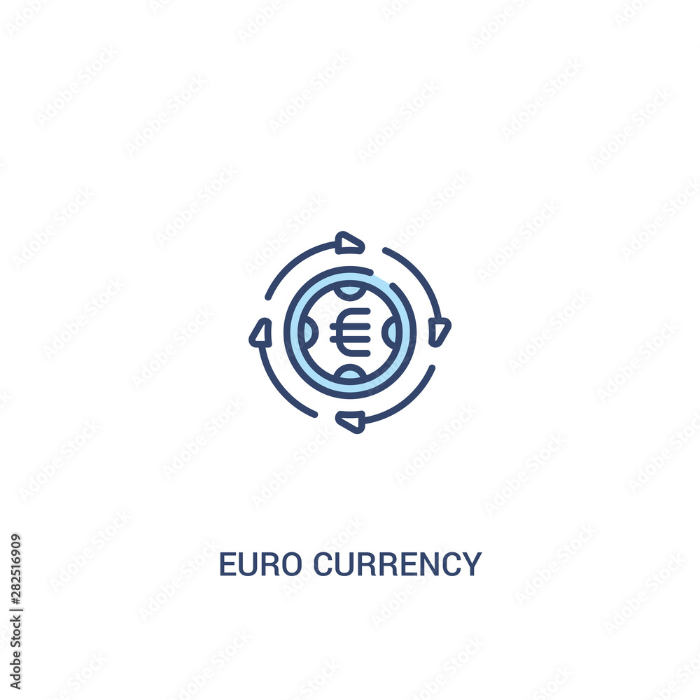 euro currency concept 2 colored icon. simple line element illustration. outline blue euro currency symbol. can be used for web and mobile ui/ux. euro currency concept 2 colored icon. simple line element illustration. outline blue euro currency symbol. can be used for web and mobile ui/ux.