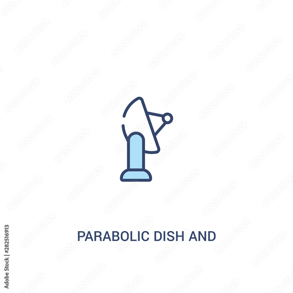 parabolic dish and concept 2 colored icon. simple line element illustration. outline blue parabolic dish and symbol. can be used for web and mobile ui/ux. parabolic dish and concept 2 colored icon. simple line element illustration. outline blue parabolic dish and symbol. can be used for web and mobile ui/ux.