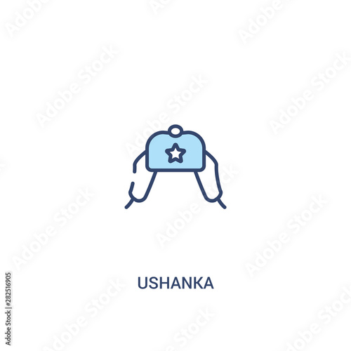 ushanka concept 2 colored icon. simple line element illustration. outline blue ushanka symbol. can be used for web and mobile ui/ux.