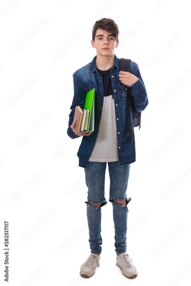 student with books isolated on white background student with books isolated on white background