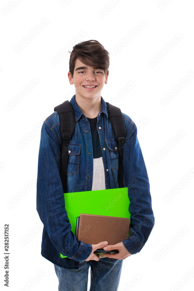 student with books isolated on white background student with books isolated on white background