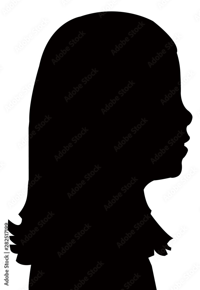 a girl head silhouette vector