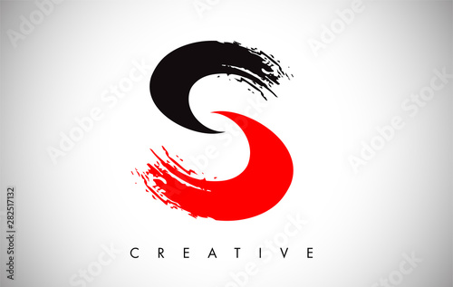 S red black Letter Modern Trendy Design Logo. Letter S Icon Logo with Modern Look