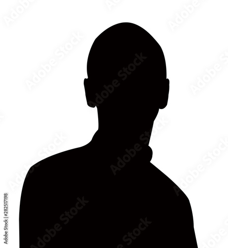 a young man head silhouette vector