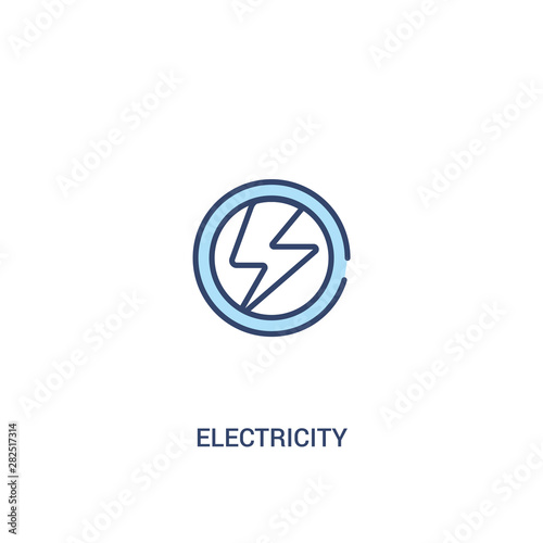 electricity concept 2 colored icon. simple line element illustration. outline blue electricity symbol. can be used for web and mobile ui/ux.