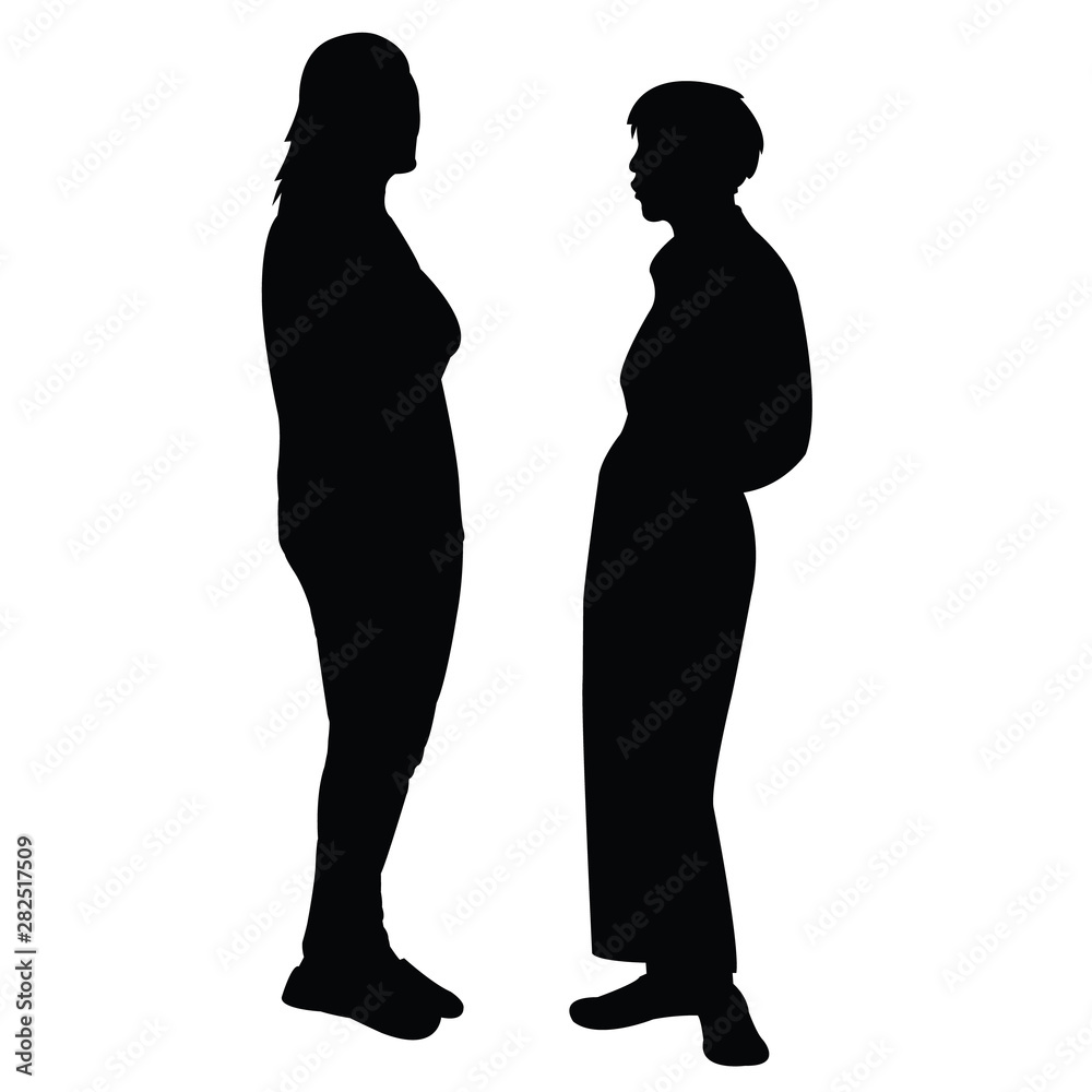 women making chat, silhouette vector women making chat, silhouette vector