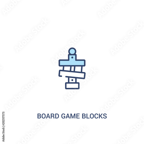 board game blocks concept 2 colored icon. simple line element illustration. outline blue board game blocks symbol. can be used for web and mobile ui/ux.