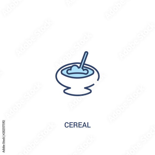 cereal concept 2 colored icon. simple line element illustration. outline blue cereal symbol. can be used for web and mobile ui/ux.
