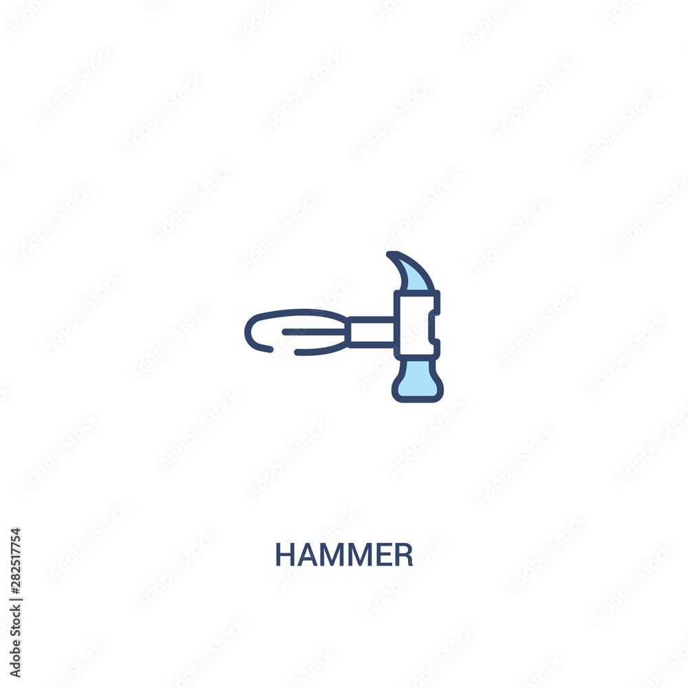 hammer concept 2 colored icon. simple line element illustration. outline blue hammer symbol. can be used for web and mobile ui/ux. hammer concept 2 colored icon. simple line element illustration. outline blue hammer symbol. can be used for web and mobile ui/ux.