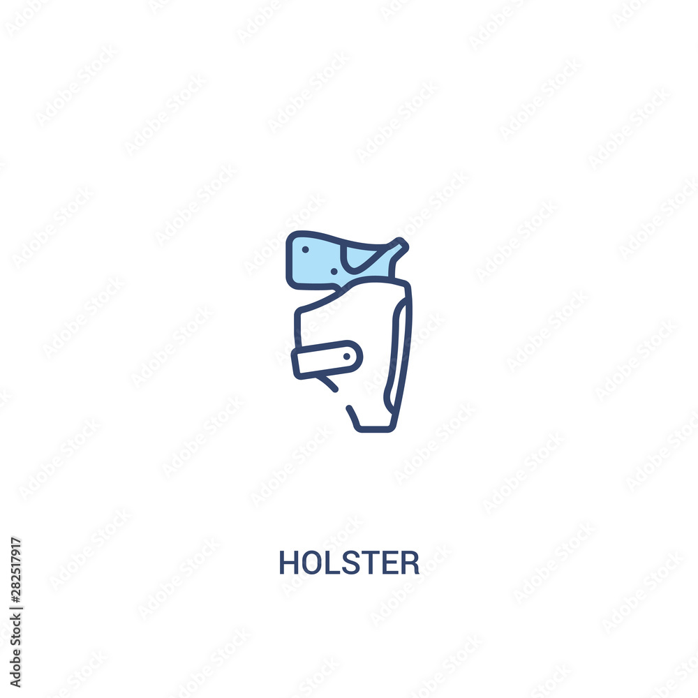 holster concept 2 colored icon. simple line element illustration. outline blue holster symbol. can be used for web and mobile ui/ux.