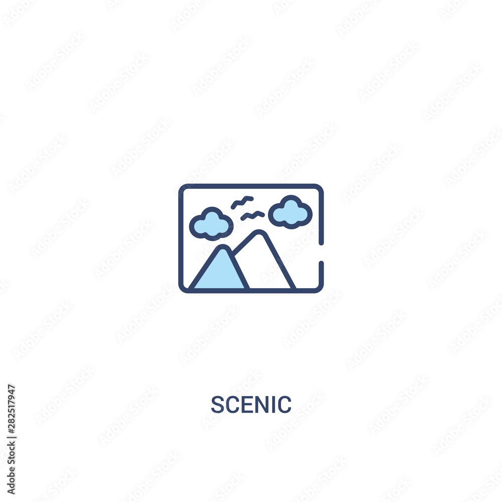 scenic concept 2 colored icon. simple line element illustration. outline blue scenic symbol. can be used for web and mobile ui/ux. scenic concept 2 colored icon. simple line element illustration. outline blue scenic symbol. can be used for web and mobile ui/ux.