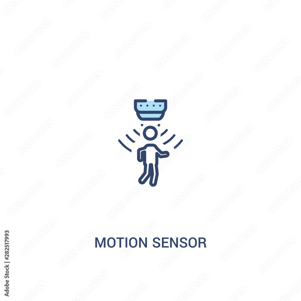 motion sensor concept 2 colored icon. simple line element illustration. outline blue motion sensor symbol. can be used for web and mobile ui/ux.