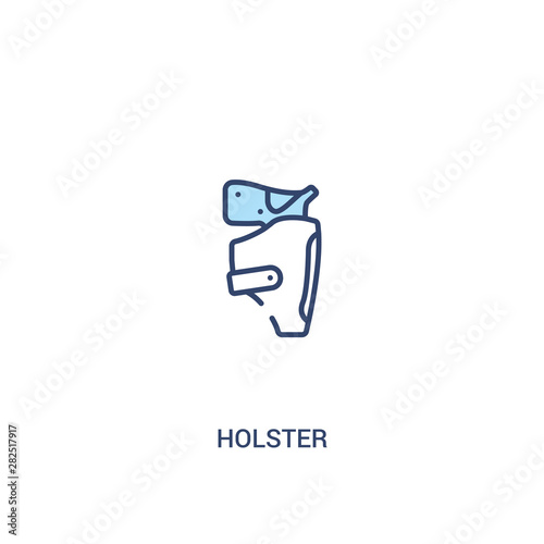 holster concept 2 colored icon. simple line element illustration. outline blue holster symbol. can be used for web and mobile ui/ux.