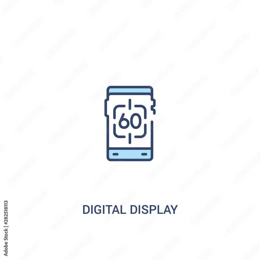 digital display 60 concept 2 colored icon. simple line element illustration. outline blue digital display 60 symbol. can be used for web and mobile ui/ux. digital display 60 concept 2 colored icon. simple line element illustration. outline blue digital display 60 symbol. can be used for web and mobile ui/ux.