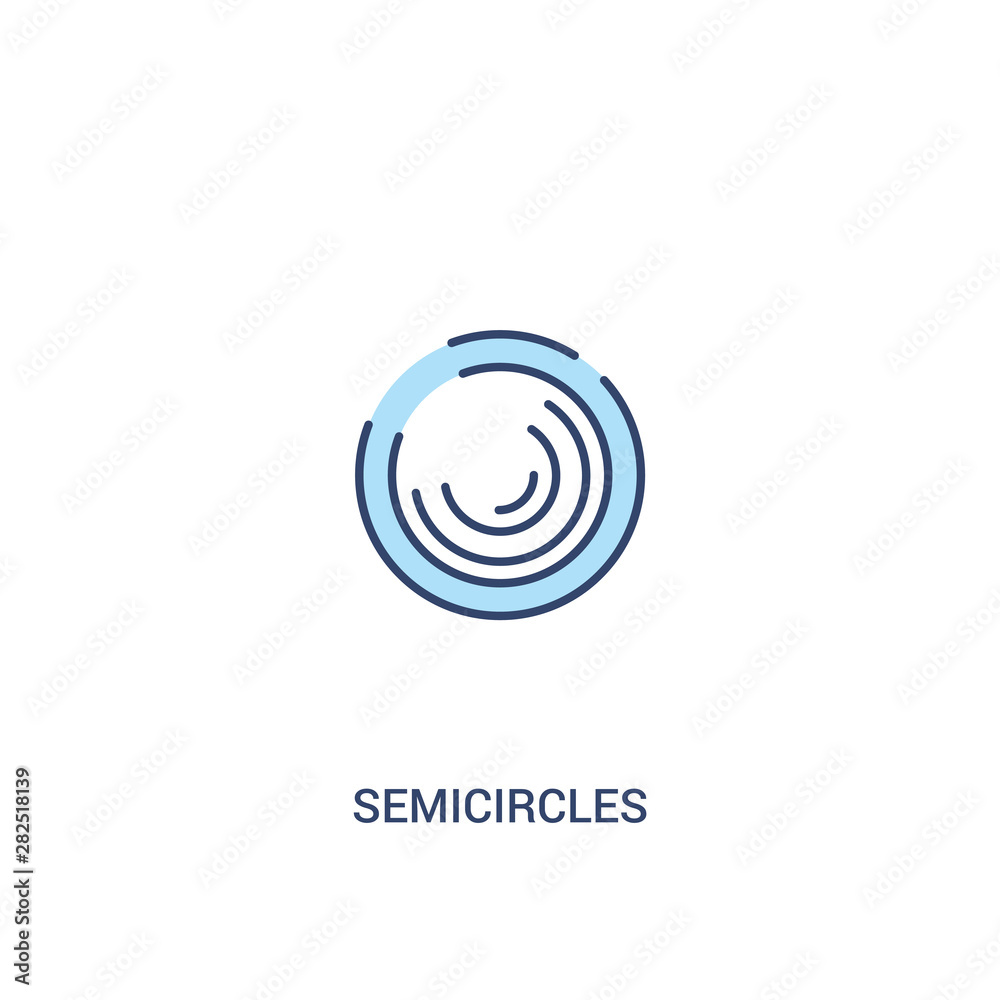 semicircles concept 2 colored icon. simple line element illustration. outline blue semicircles symbol. can be used for web and mobile ui/ux. semicircles concept 2 colored icon. simple line element illustration. outline blue semicircles symbol. can be used for web and mobile ui/ux.