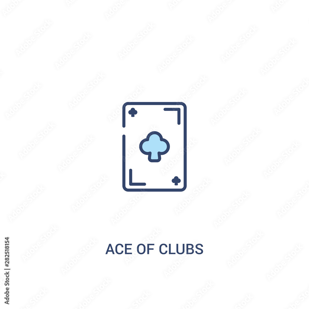 ace of clubs concept 2 colored icon. simple line element illustration. outline blue ace of clubs symbol. can be used for web and mobile ui/ux. ace of clubs concept 2 colored icon. simple line element illustration. outline blue ace of clubs symbol. can be used for web and mobile ui/ux.