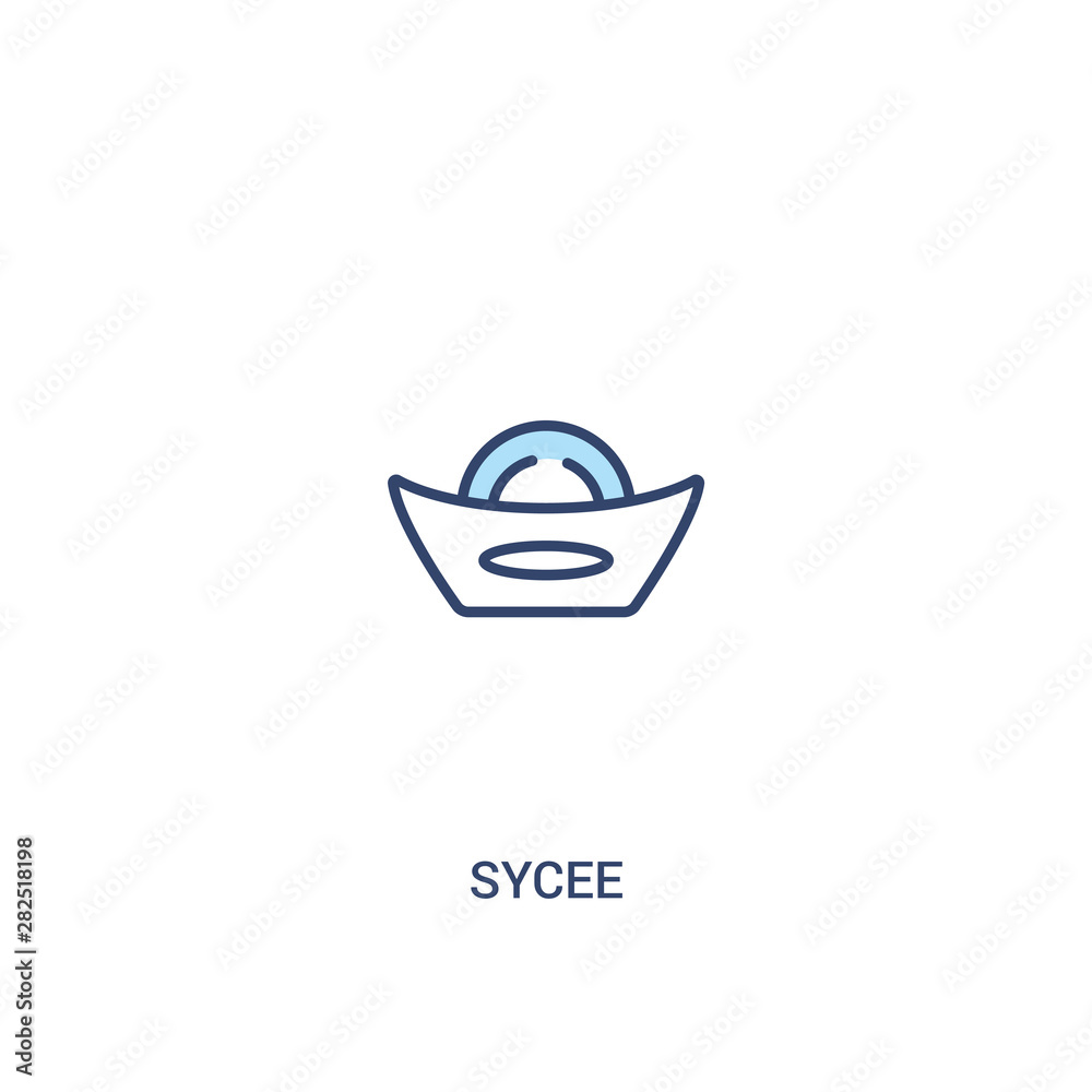 sycee concept 2 colored icon. simple line element illustration. outline blue sycee symbol. can be used for web and mobile ui/ux. sycee concept 2 colored icon. simple line element illustration. outline blue sycee symbol. can be used for web and mobile ui/ux.
