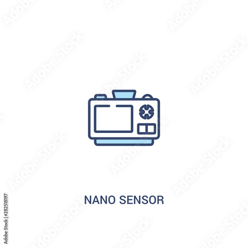 nano sensor concept 2 colored icon. simple line element illustration. outline blue nano sensor symbol. can be used for web and mobile ui/ux.