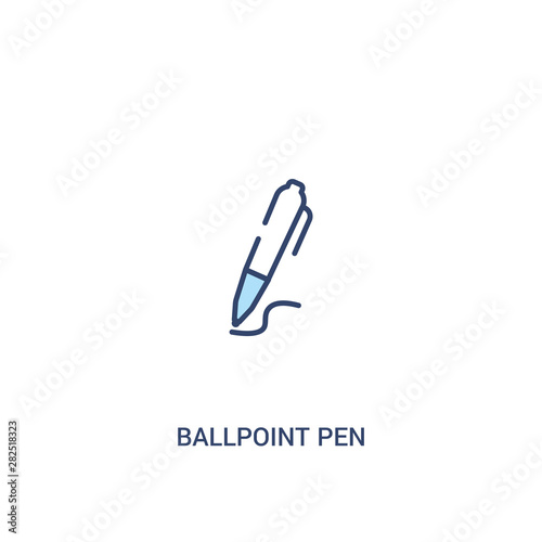 ballpoint pen concept 2 colored icon. simple line element illustration. outline blue ballpoint pen symbol. can be used for web and mobile ui/ux.