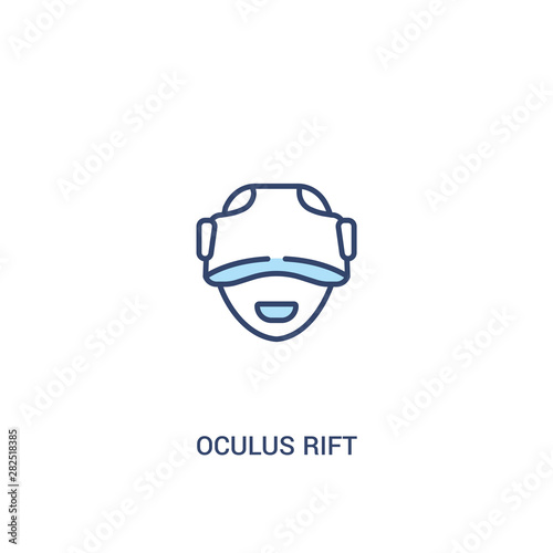 oculus rift concept 2 colored icon. simple line element illustration. outline blue oculus rift symbol. can be used for web and mobile ui/ux.