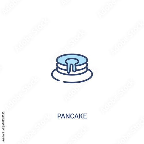 pancake concept 2 colored icon. simple line element illustration. outline blue pancake symbol. can be used for web and mobile ui/ux.