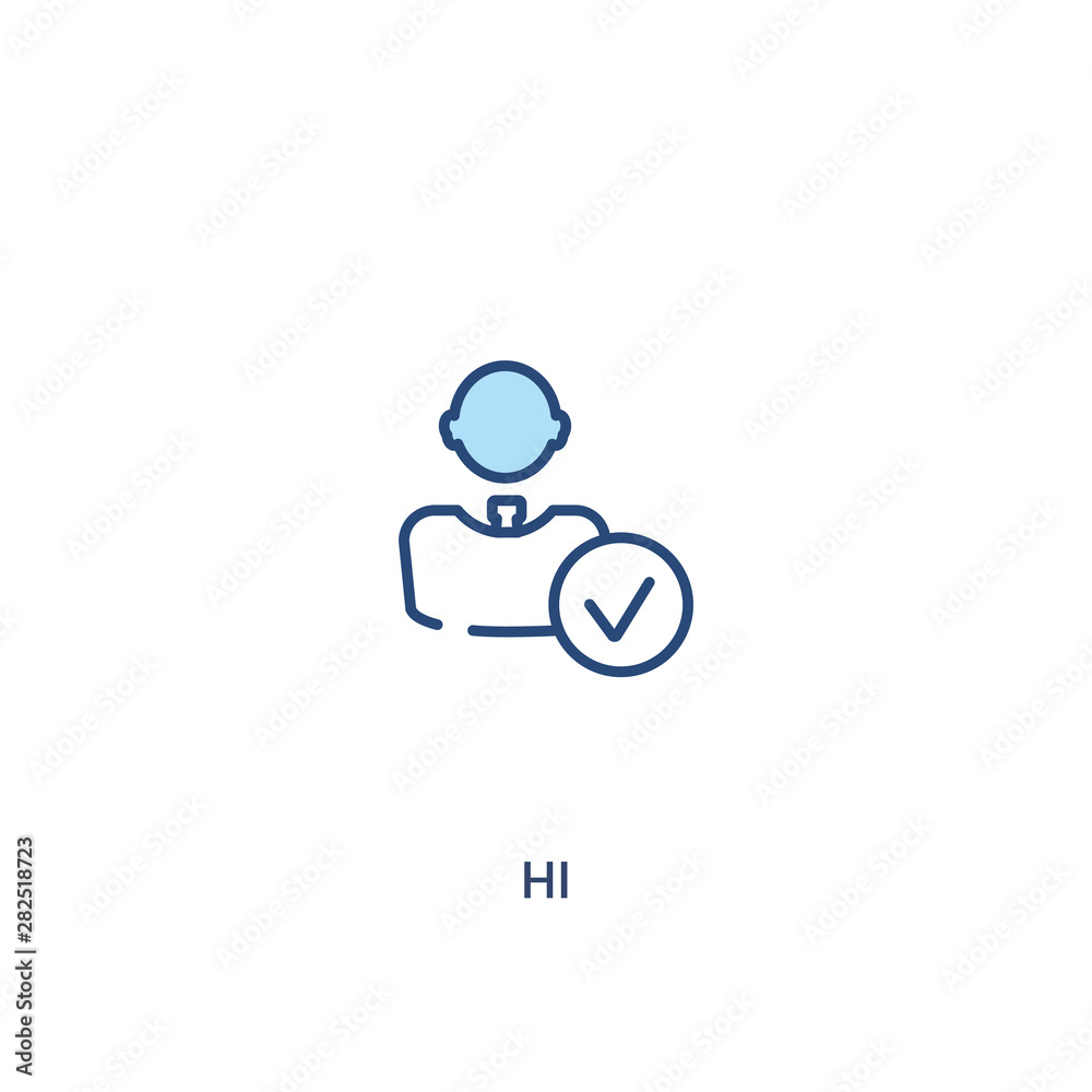 hi concept 2 colored icon. simple line element illustration. outline blue hi symbol. can be used for web and mobile ui/ux. hi concept 2 colored icon. simple line element illustration. outline blue hi symbol. can be used for web and mobile ui/ux.