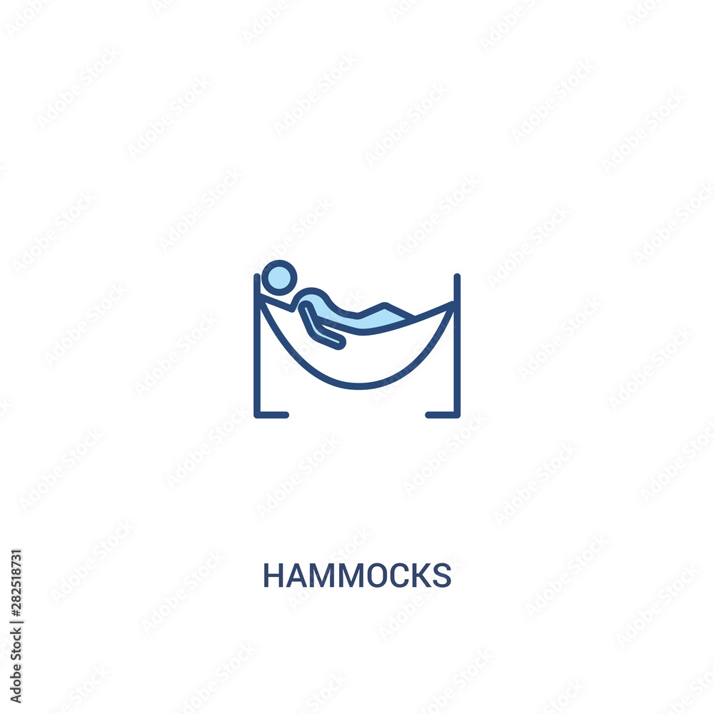 hammocks concept 2 colored icon. simple line element illustration. outline blue hammocks symbol. can be used for web and mobile ui/ux. hammocks concept 2 colored icon. simple line element illustration. outline blue hammocks symbol. can be used for web and mobile ui/ux.