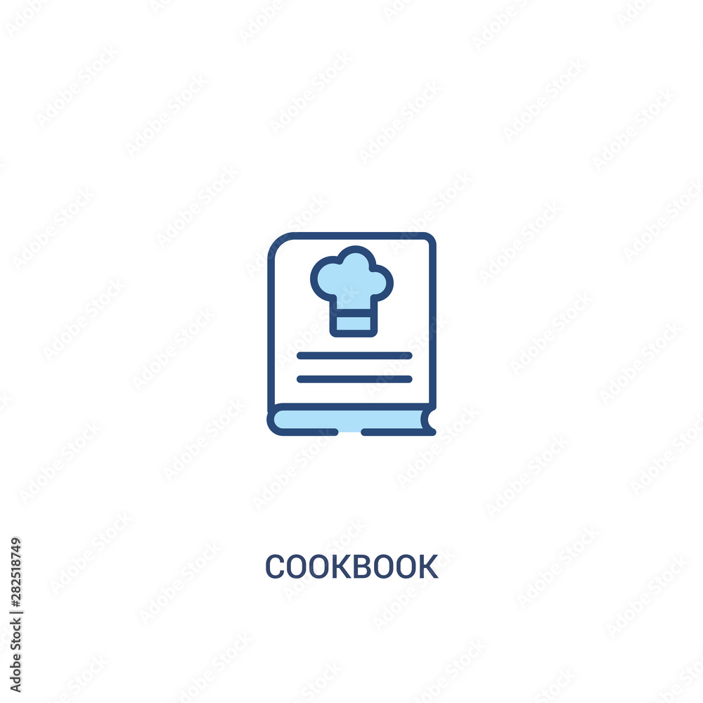 cookbook concept 2 colored icon. simple line element illustration. outline blue cookbook symbol. can be used for web and mobile ui/ux. cookbook concept 2 colored icon. simple line element illustration. outline blue cookbook symbol. can be used for web and mobile ui/ux.