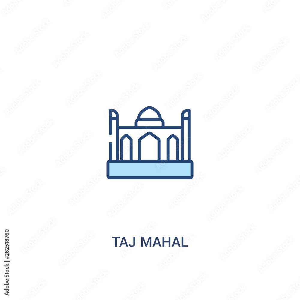 taj mahal concept 2 colored icon. simple line element illustration. outline blue taj mahal symbol. can be used for web and mobile ui/ux.